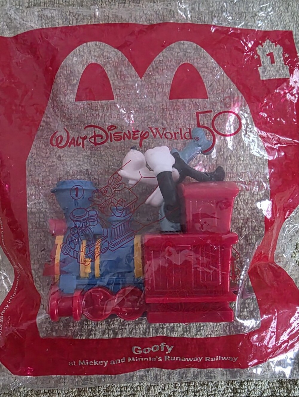 Walt Disney World 50th Anniversary Goofy Train In Bag